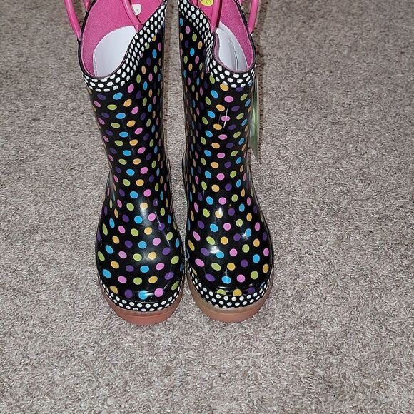 New Western Chief Diva Dot LED Light Up Rubber Rain Boots Size 1 - Picture 8 of 9